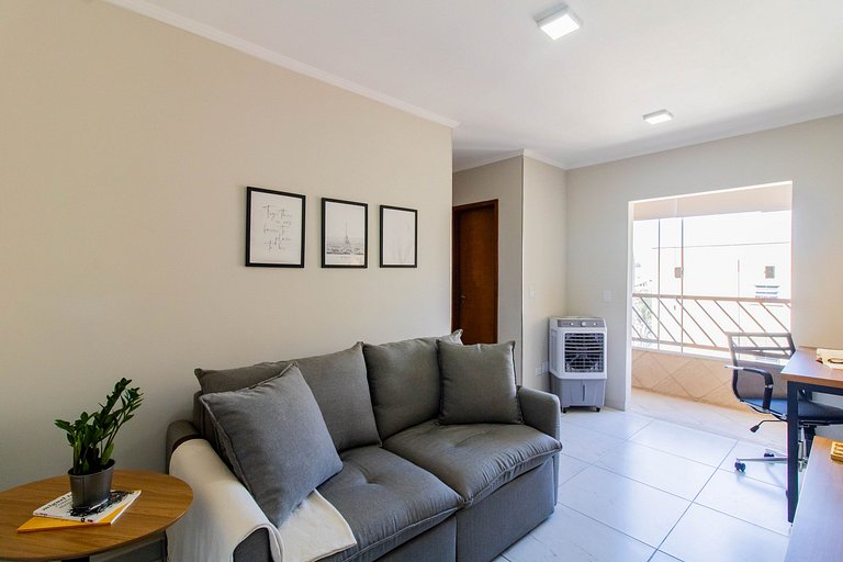 Apartamento aconchegante 0682 · 2 quartos + vaga · Shopping