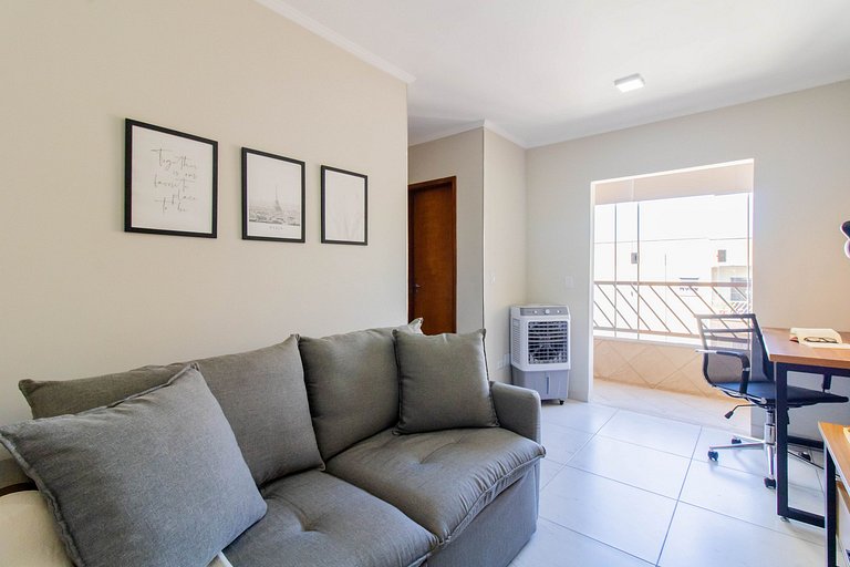 Apartamento aconchegante 0682 · 2 quartos + vaga · Shopping
